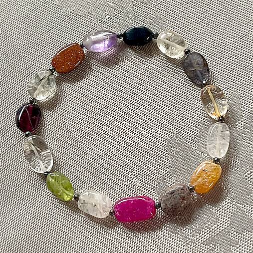 Elastic Mix Gemstone Bracelet / Elastický náramok mix minerálov P101