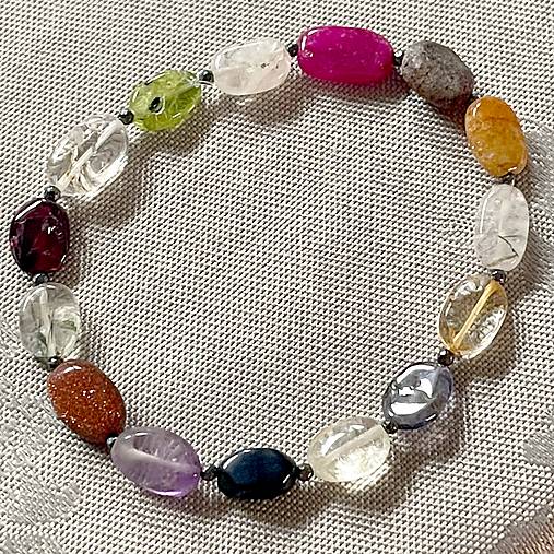 Elastic Mix Gemstone Bracelet / Elastický náramok mix minerálov P101