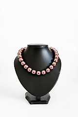 Náhrdelníky - perlový náhrdelník - BIG (odtieň burgundy) - 13548201_
