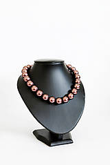 Náhrdelníky - perlový náhrdelník - BIG (odtieň burgundy) - 13548203_