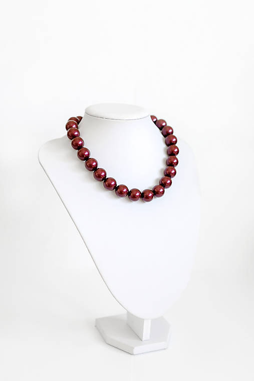 perlový náhrdelník - BIG (odtieň black berry)