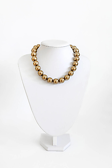 Náhrdelníky - perlový náhrdelník - BIG (odtieň antique brass) - 13548207_