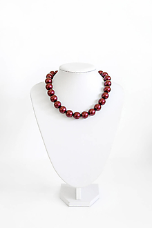 Náhrdelníky - perlový náhrdelník - BIG (odtieň black berry) - 13548209_