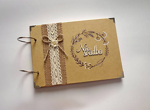 Papiernictvo - Fotoalbum floral Bylinky A5 kreslený - kniha hostí - 13548265_