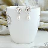 Náušnice - Vintage perlové náušnice (Ag925) (White) - 13547400_