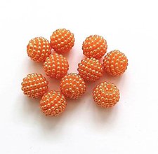 Korálky - Akrylové "Bubble" korálky 10 mm - 10 ks (Oranžová svetlá) - 13551213_
