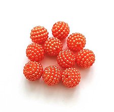 Korálky - Akrylové "Bubble" korálky 10 mm - 10 ks (Oranžová) - 13551214_