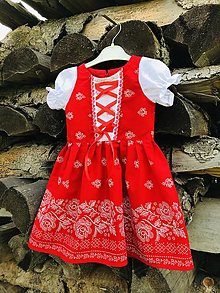 Detské oblečenie - Detské folklórne šaty Johanka v červenom - 13549789_