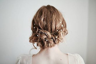 Ozdoby do vlasov - Perlová retiazka do vlasov #259 (zlatá retiazka) - 13551571_