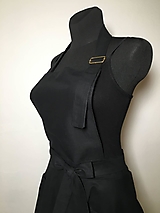 Iné oblečenie - čierna bavlnená zástera s kruhovou sukňou (Čierna) - 13553753_