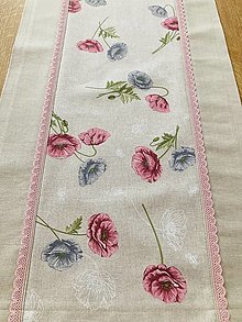 Úžitkový textil - Štola-  maky v ružovej krajke - 13552492_
