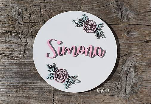 Tabuľky - Dievčenská tabuľka s menom - 13554357_