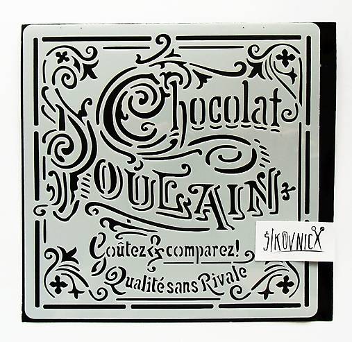 Šablóna Stamperia - 18x18 cm - chocolat Poulain