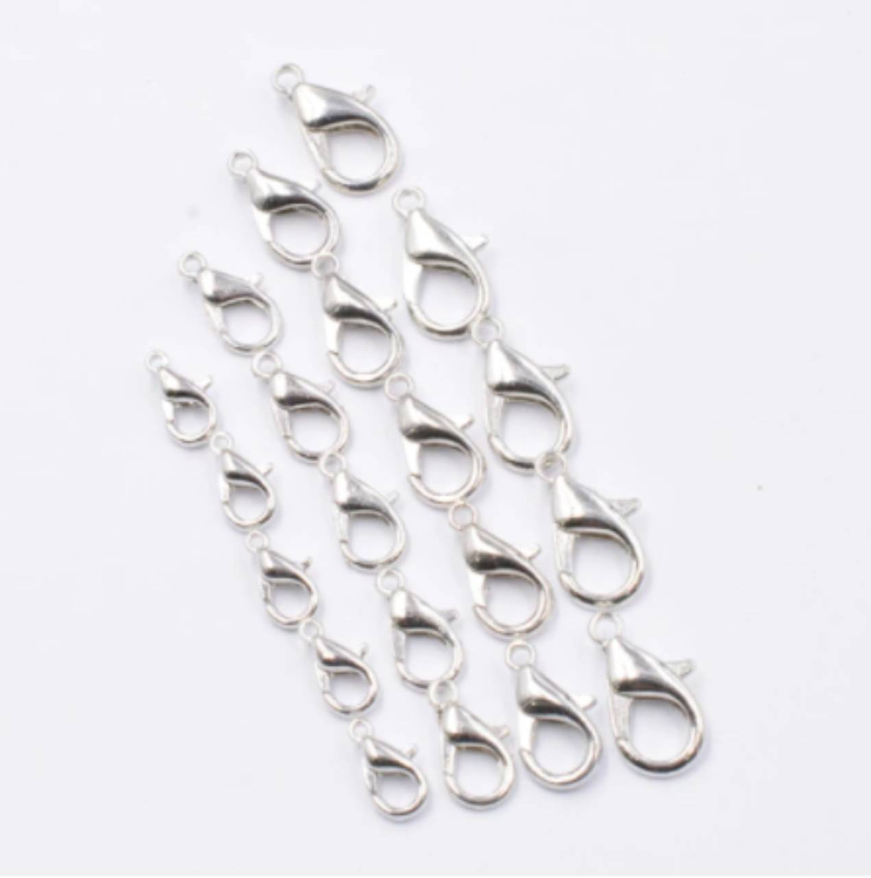 ZA104 Karabínka strieborná 10/12/14 mm