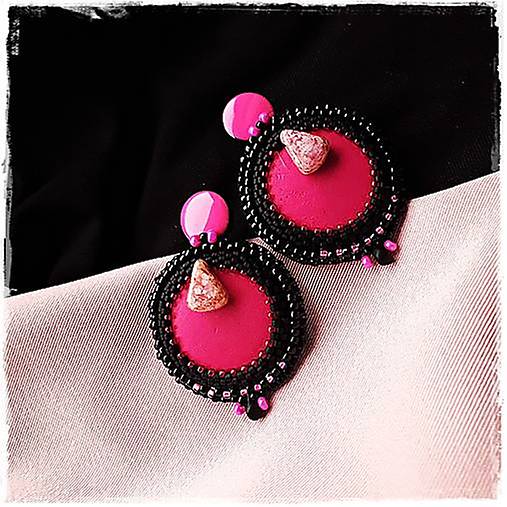 Náušnice - napichovačky pink - 13556109_