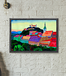 Obrazy - Bratislava obraz akvarel výtlačok (print) - 13557064_