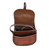 Kabelky - Rustikálna kožená kabelka, ručne tieňovaná v Cigaro farbe, pracka + vyťahovací zámok - 13557561_