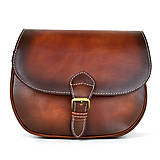 Kabelky - Rustikálna kožená kabelka, ručne tieňovaná v Cigaro farbe, pracka + vyťahovací zámok - 13557567_