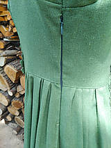 Šaty - Zelené ľanové šaty - 3D kvety (rôzne farby) - 13557620_