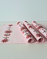 Maľované prestieranie pod tanier - ružová, 39 x 30 cm