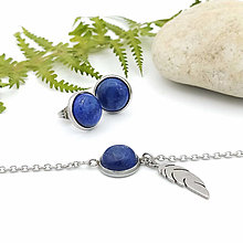 Sady šperkov - SET Voľnosť _ minimalistické náušnice a náramok s lapis lazuli - 13560954_