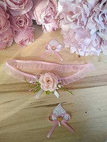 Svadobné pierka - podväzok jemný ružový - 13563761_