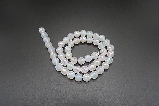 Minerály - Achát krajkový fazetovaný 8mm (48ks) (1) - 13562167_