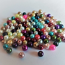 Korálky - voskované perly 4 mm 60kusov (Pestrofarebná) - 13562352_