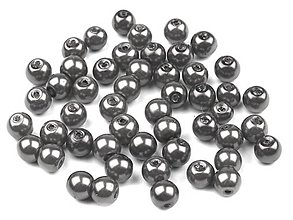 Korálky - voskované perly 4 mm 60kusov (Šedá) - 13562357_