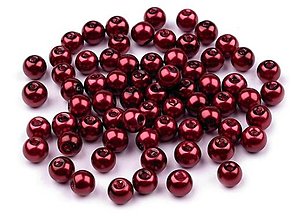 Korálky - voskované perly 4 mm 60kusov (Bordová) - 13562363_