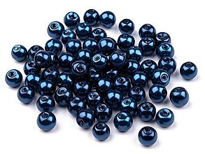 Korálky - voskované perly 4 mm 60kusov (Modrá) - 13562384_