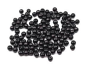 Korálky - voskované perly 4 mm 60kusov (Čierna) - 13562392_
