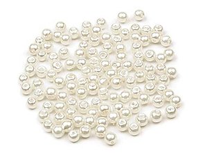 Korálky - voskované perly 4 mm 60kusov (Biela) - 13562394_