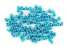Korálky - voskované perly 4 mm 60kusov (Tyrkysová) - 13562399_