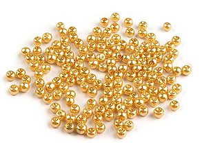 Korálky - voskované perly 4 mm 60kusov (Zlatá) - 13562409_