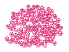 Korálky - voskované perly 4 mm 60kusov (Ružová) - 13562417_