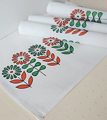 Úžitkový textil - Maľované prestieranie pod tanier - biela, 42 x 27 cm - 13564583_