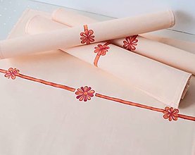 Úžitkový textil - Maľované prestieranie pod tanier - svetlo oranžová, 38 x 31 cm - 13564644_