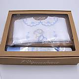 Detské oblečenie - Vyšívaná košieľka na krst "Sivo-modrý anjelik s ružičkami" (Košieľka) - 13567006_