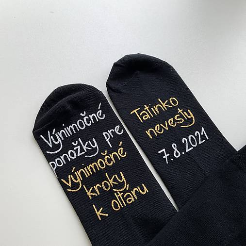 Maľované ponožky pre otca nevesty (Čierne)