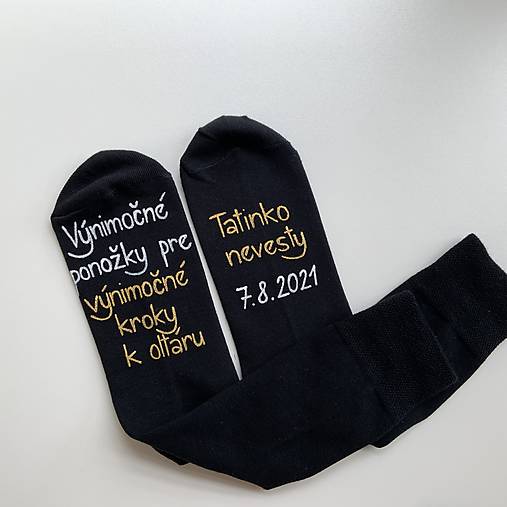 Maľované ponožky pre ocka nevesty (Čierne)