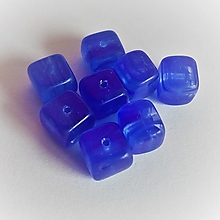 Korálky - sklenené korálky kocka 8mm (3) - 13565195_