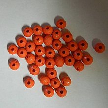 Korálky - Plastové brúsené korálky rondelky 6x5 mm oranžové - 13570184_