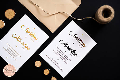 Svadobné oznámenie #73 s metalickým zlátením