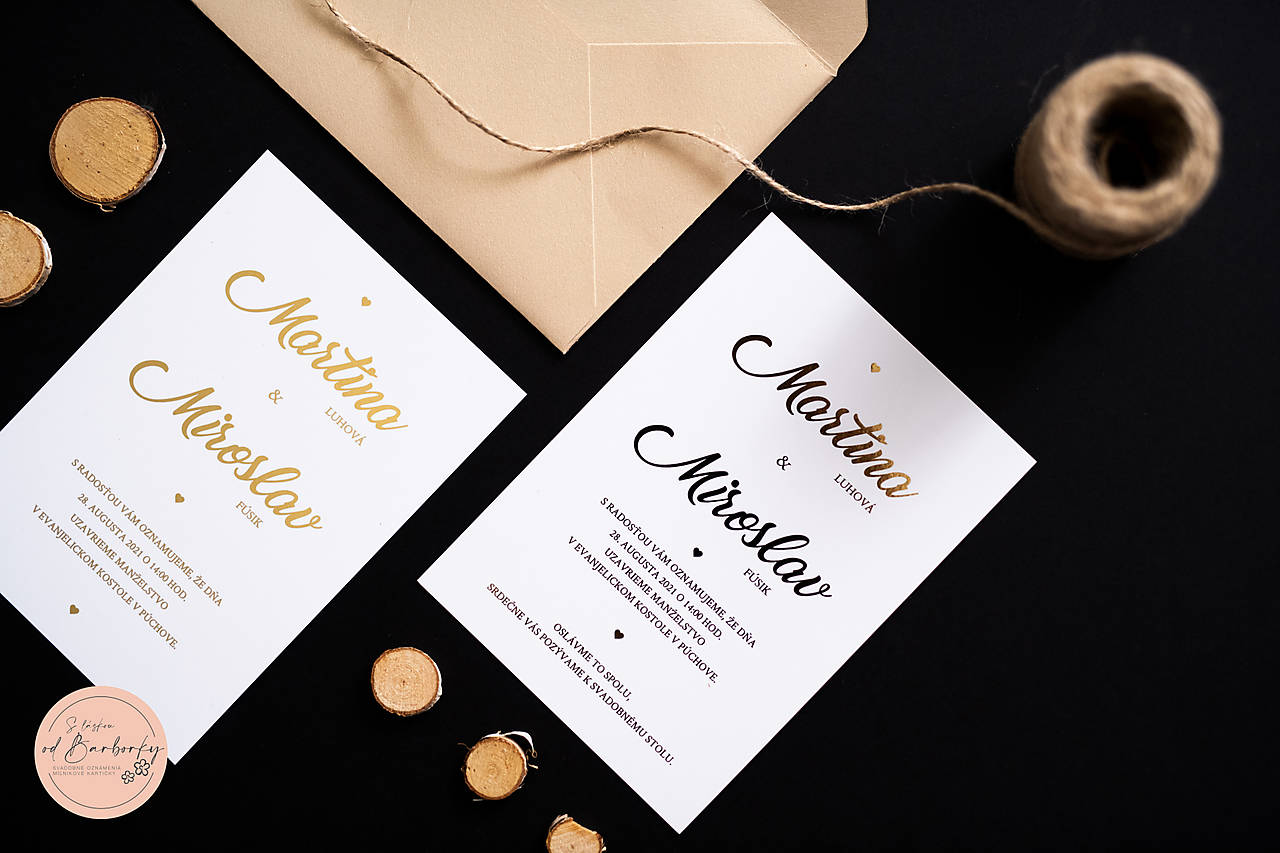 Svadobné oznámenie #73 s metalickým zlátením