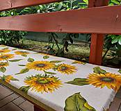 Úžitkový textil - Sedák na lavicu slnečnica na režnej - 13572563_