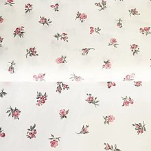 Textil - ružové ružičky, 100 % bavlna, šírka 140 cm - 13571571_