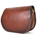 Kabelky - Rustikálna kožená kabelka, ručne tieňovaná v Cigaro farbe, skrytý magnet - 13571010_