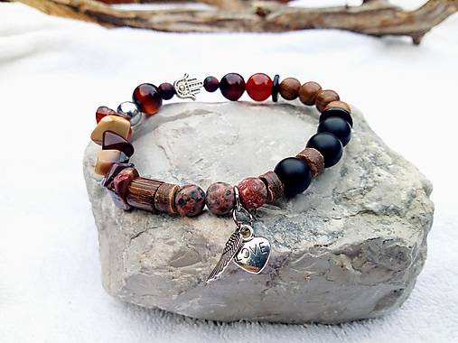 Náramky - Náramok/achát, jaspis,ónyx - 13572383_