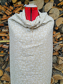 Sukne - Mušelínový komplet - blúzka + sukňa (rôzne farby) (béžovo-biela  (listy)) - 13571912_